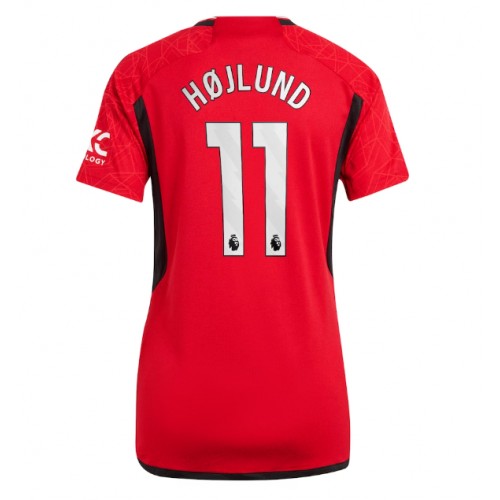 Fotballdrakt Dame Manchester United Rasmus Hojlund #11 Hjemmedrakt 2023-24 Kortermet